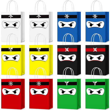 Chivertion 36 Pcs Ninja Gift Bags with Handles Nin