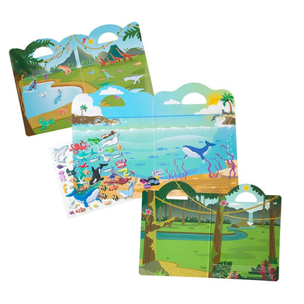 Melissa & Doug Reusable Puffy Sticker Wild Adventures Play Set 3-Pack (118 Stickers: Safari, Dinosaur, Ocean)
