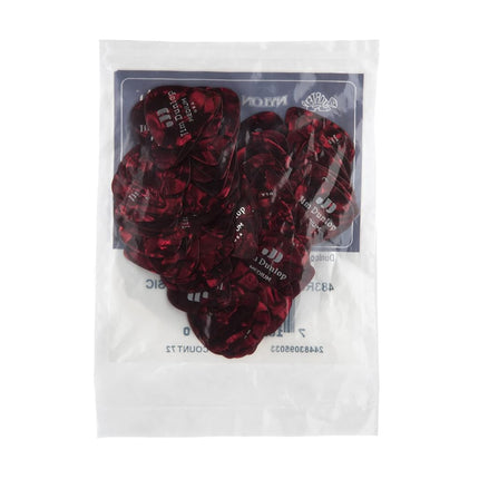 Dunlop 483R09MD Genuine Celluloid, Red Pearloid, Medium, 72/Bag