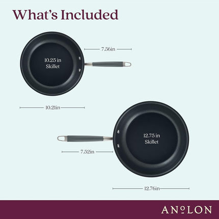 Anolon Advanced Home Nonstick Skillet Twin Pack 26/32cm Moonstone