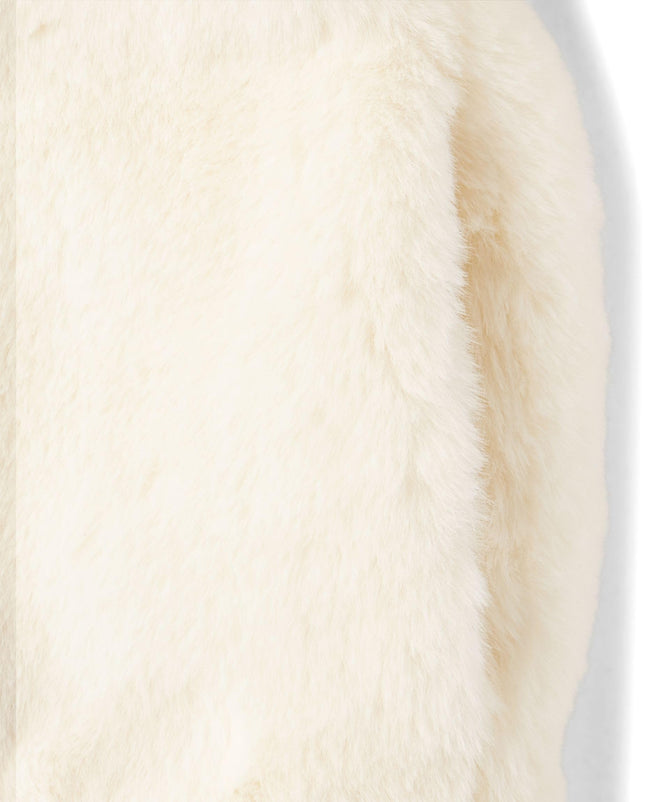 The Children's Place Girls' Dress Coats, White Faux Fur, X-Small