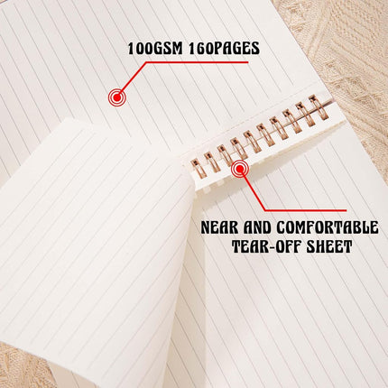 MGGAO A5 Spiral Notebooks, 5 Pack Lined Journal Notebook