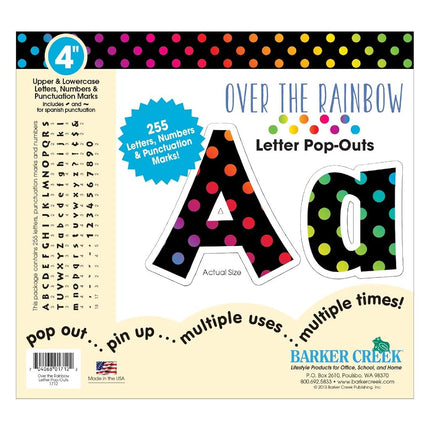 Barker Creek Letter Pop-Outs, 4" Over The Rainbow,
