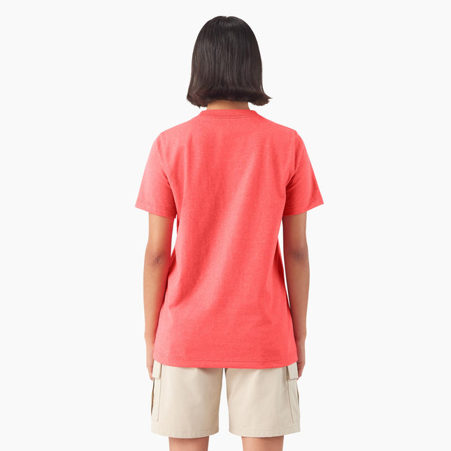 Dickies Women's Plus Size Heavyweight Short Sleeve Pocket T-Shirt, Coral Reef Heather, X-Small