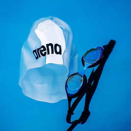 ARENA Cobra Original Swipe Mirror Unisex Adult Racing Swimming Goggles, Swimming Pool Goggles with Mirror Lenses, Anti-Fog UV Protection, 4 Interchangeable Nose Bridges