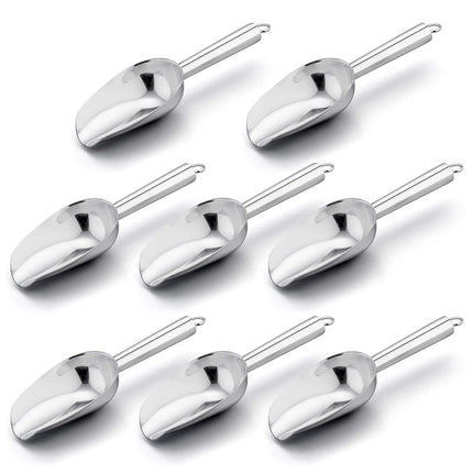 Mini Scoop Set of 8, E-far 3 Ounce Stainless Steel