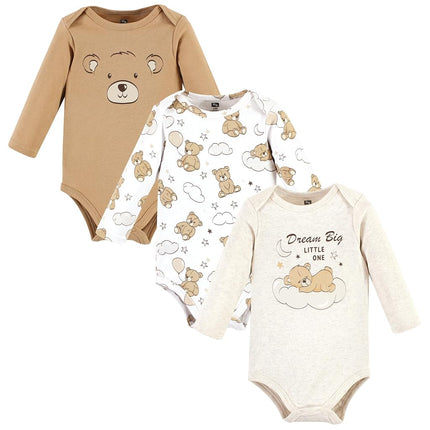 Hudson Baby Unisex Baby Cotton Long-Sleeve Bodysuits, Dream Big Teddy, 18-24 Months, Dream Big Teddy, 18-24 Months