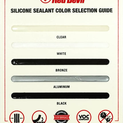 Red Devil 0820 100% Silicone Sealant Architectural Grade, 2.8 oz. Tube, Clear, 1 Pack