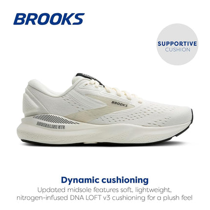 Brooks Men’s Adrenaline GTS 24 Supportive Running Shoe, Coconut/Black/White Sand, 8.5 UK