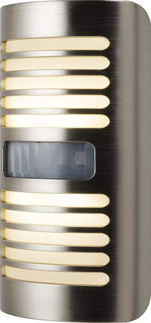 GE Enbrighten LED Night Light, Motion-Select Sensor, 40 Lumens, Dusk-to-Dawn, 25 ft. Detection Range, UL-Listed, Ideal for Bedroom, Nursery, Bathroom, 37299, Brushed Nickel | Louver Design