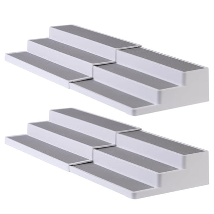SIMPLEMADE 3-Tier Spice Rack Organizer - Versatile Storage Shelf for Kitchen, Bathroom, Bedroom & Office, Set of 2, Expandable White