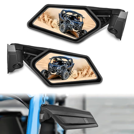 Nilight UTV Side Mirrors X3 Rear View Mirror Compa