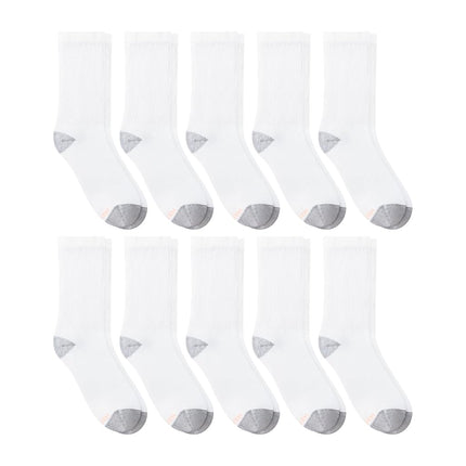Hanes womens Value, Crew Soft Moisture-wicking Socks, Available in 10 and 14-packs, White - 10 Pack, 7-11 UK