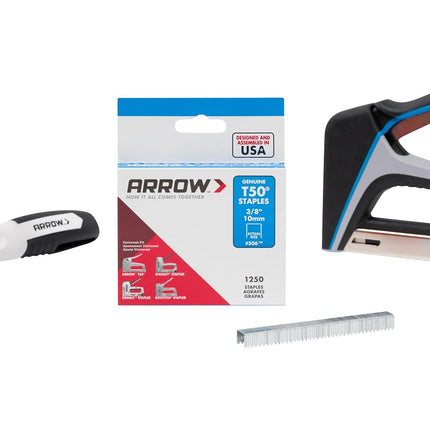 Arrow Fastener T50X Stapler Kit with Stapler, Puller & 1000 Staples