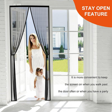 Iduontis Fiberglass Magnetic Screen Door, Fit Door Size 38 x 82 in, Heavy Duty Fiberglass, Magnetic Closure, Let Fresh Air In