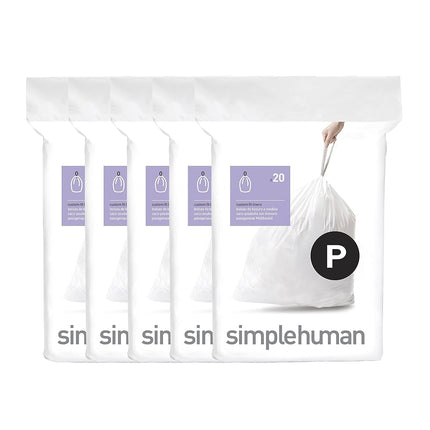 Simplehuman Code P Custom Fit Rubbish Bin Liners, 
