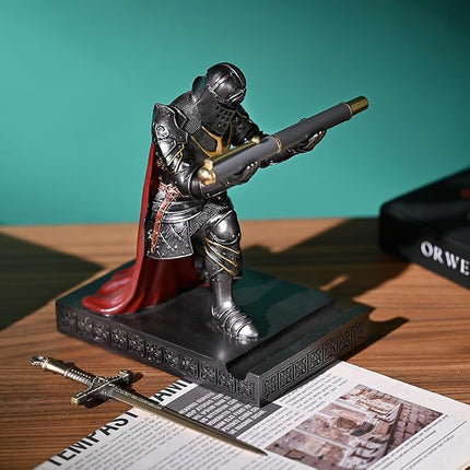 Knight Pen Holder Desk Organizer Office Decor Letter Opener for Desk Iron
