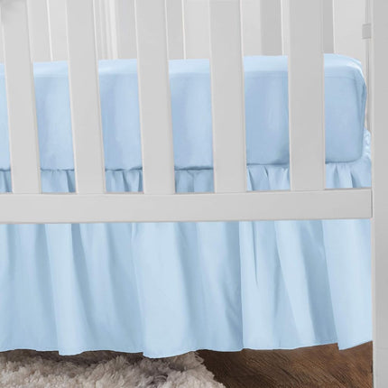 American Baby Company Ultra Soft Microfiber Ruffled Porta/Mini-Crib Skirt, Blue, for Boys and Girls
