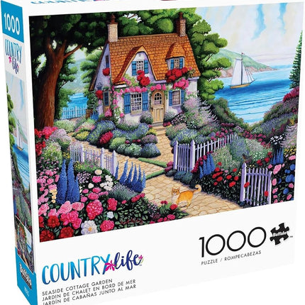 Buffalo Games - Country Life - Joseph Holodook - Seaside Cottage Garden - 1000 Piece Jigsaw Puzzle for Adults Challenging Puzzle Perfect for Game Nights