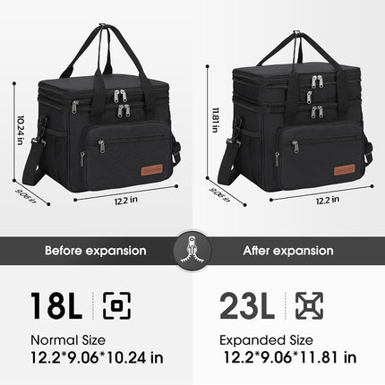 Maelstrom 23L Insulated Lunch Box, Expandable Double Deck Cooler Bag