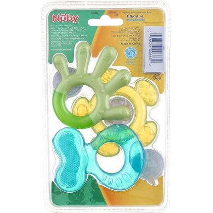 Nuby 3-Step Teething Set, Baby Teether Toys for Sore Gums, 3M+