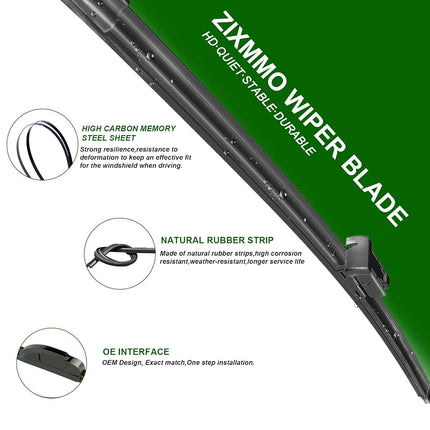 ZIXMMO 26"+16" windshield wiper blades with 10" Rear Wiper Blades Set Replacement for 2013-2018 Toyota Rav4-Original Factory Quality，Easy DIY Install (Set of 3)