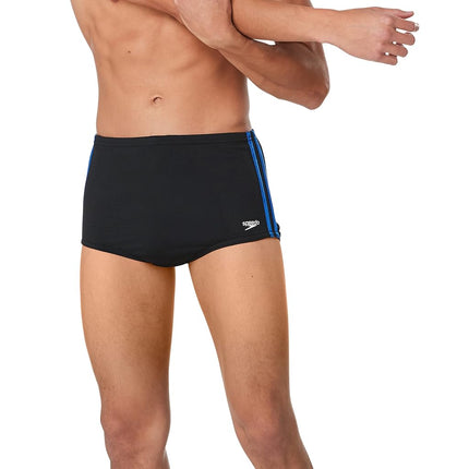 Traje de baño Speedo de hombre tipo bóxer de malla de poliéster para entrenamiento, negro/azul
