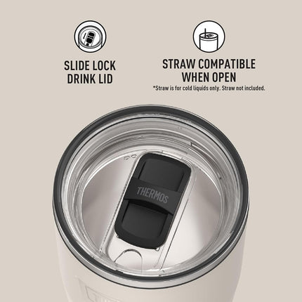 Sandstone-24 oz Stainless Steel Tumbler w/Slide Lock Lid