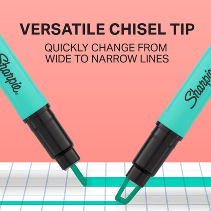 Marcador Sharpie Clear View con punta de cincel transparente, varios colores, 12 unidades