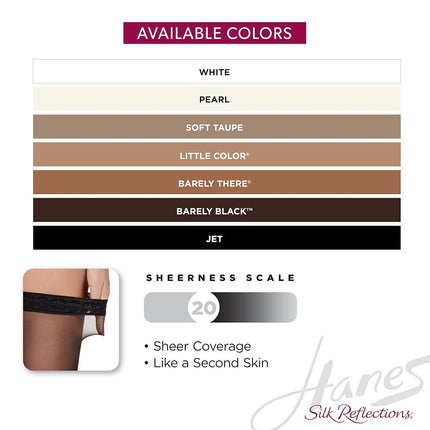 Hanes Women's Silk Reflections Thigh-High Stockings - Blac - Medium