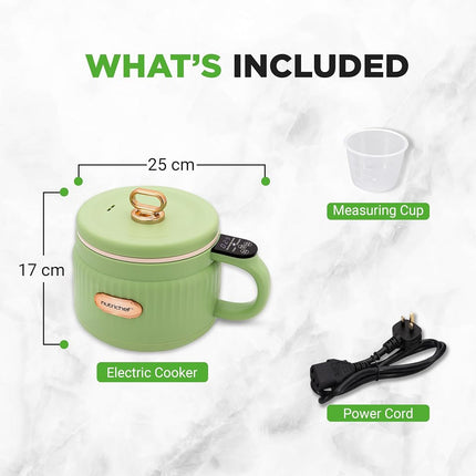 NutriChef Rice Cooker 1.5L with Ceramic Non-Stick Pot & Digital Controls