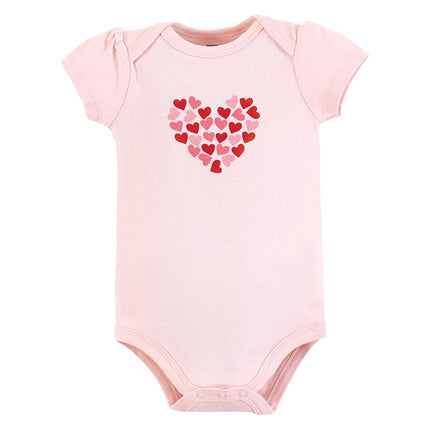 Hudson Baby, Bodies en coton pour bébé fille, cœurs de Saint-Valentin, 18-24 mois, rouge, 18-24 mois