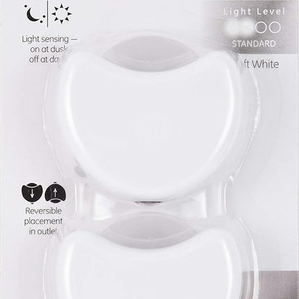 GE 10202 Half Moon Automatic Led Night Light (2 Pk.), White by GE