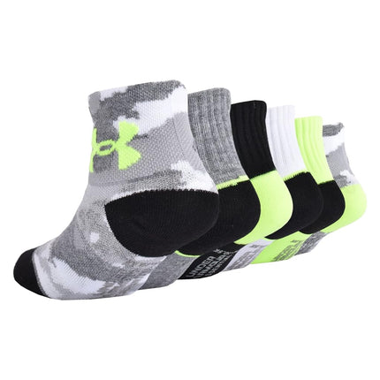Under Armour Boys Multi Pack Quarter Sock, Grey Camo, 2T-4T
