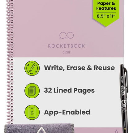Rocketbook New Core Reusable Spiral Notebook, Lett