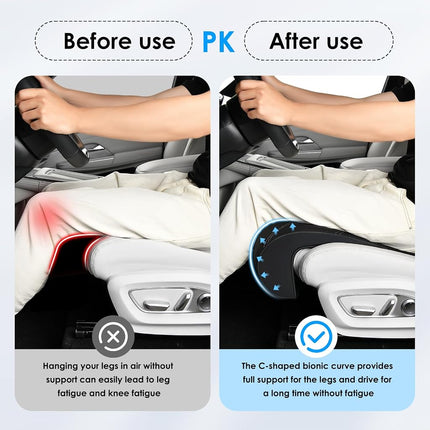 FLORICH Car Seat Extender Leg Extender Support Cushion for Driver Seats Office Chair, Leather Carseat Leg Support for Long Drivers Universal Car Seat Cushion Legs Rest Pads-Black