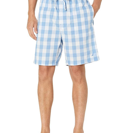 Nautica Men's Soft Woven 100% Cotton Elastic Waistband Sleep Pajama Shorts - Blue - Medium