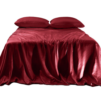 Elegant Comfort Luxurious 4-Piece Silky Satin Shee