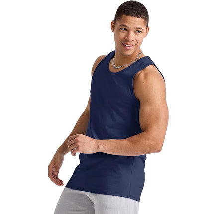 Hanes Men's T-Shirt (Pack of 3), Athletic Navy Blue, S
