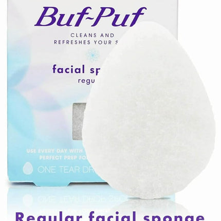 Buf-Puf Facial Sponge, Dermatologist Developed, Removes Deep Down Dirt & Makeup that Causes Breakouts and Blackheads, Reusable, Exfoliating, White, 12 Count