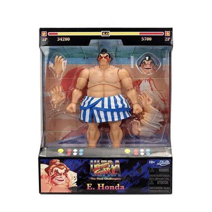 Jada Street Fighter II E. Honda Action Figure – 1:12 Deluxe Scale Toys – 6" Tall, Fully Articulated, Collector Packaging