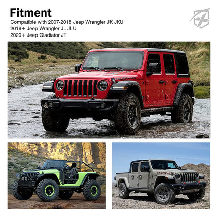 Xprite Aluminum Hood Latches with Retro Flag, Adjustable Hood Latch Catches Kit Compatible with 2007-2018 Jeep Wrangler JK JKU & 2018-2025 Jeep Wrangler JL JLU & 2020+ Gladiator JT, 1 Pair