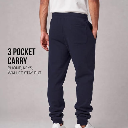 Southpole Men's 1570 Basic Active Fleece Jogger Sweatpants, New Navy a, Medium