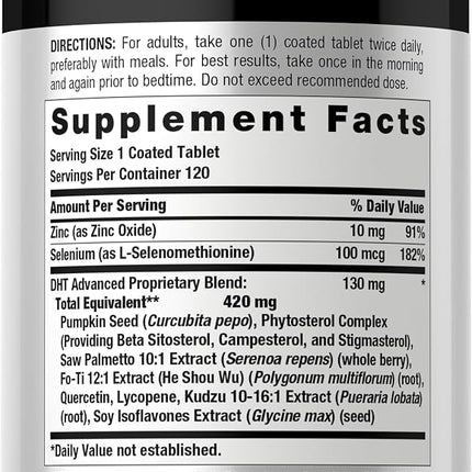 DHT Blocker | 120 Tablets | Non-GMO and Gluten Free Hair Formula Blend with Saw Palmetto, Kudzu, and Fo-Ti | by Horbaach