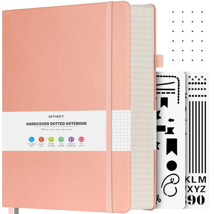 Bullet Dotted Journal, 312 Numbered Pages Leather 