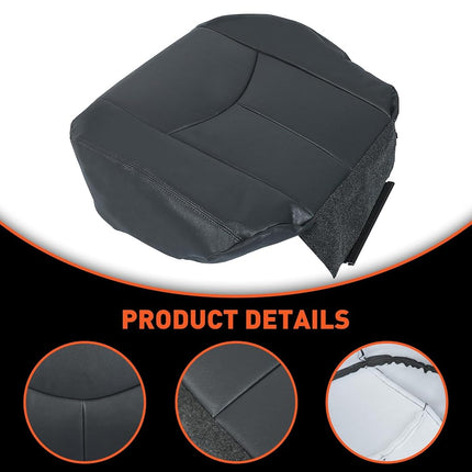 ECOTRIC Seat Cover Compatible with 2003-2006 Chevy Silverado 1500 2500 New Synthetic Leather Diver Bottom Dark Gray
