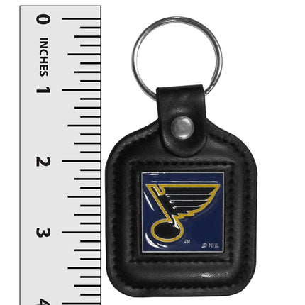 NHL Siskiyou Sports Fan Shop St. Louis Blues Square Leather Key Chain One Size Black