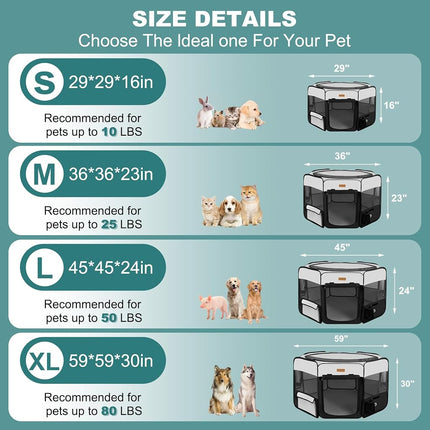 Akinerri Pet Playpen Portable Foldable Playpen for Dog/Cat/Puppy Exercise Kennel Dogs Cats Indoor/Outdoor Removable Mesh Shade Cover (Blue, Medium)