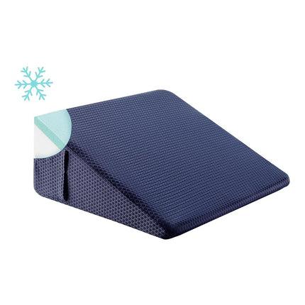 Bedluxe Wedge Pillow, 10 inch Bed Wedge Pillow for Headboard, Pillow Wedge for Acid Reflux Relief, Sleeping, After Surgery, Snoring, Gerd, Triangle Pillow Wedge - Cooling Memory Foam Top, Navy