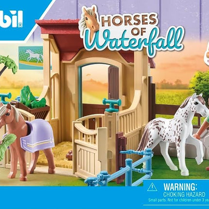 Playmobil 71494 Horses of Waterfall: Riding Stable, exciting horse riding adventures at Waterfall Ranch, complete with diverse accessories, detailed play sets suitable for children ages 4+